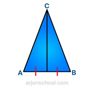 Isosceles Triangle Altitude divides the base into two equal parts 