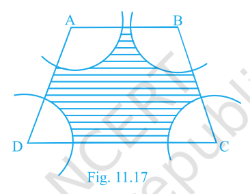 Fig. 11.17 (trapezium with four quarter-circles)