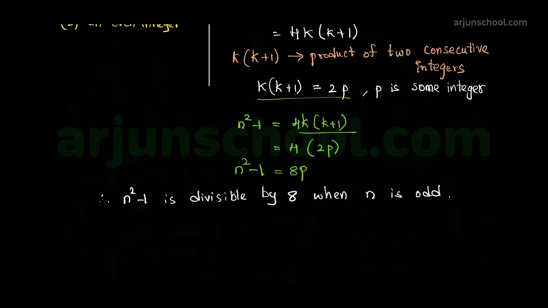 \(n^2 – 1\) is divisible by 8, if \(n\) is 4